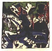 Ernst Ludwig Kirchner Schlemihls entcounter with small grey man painting